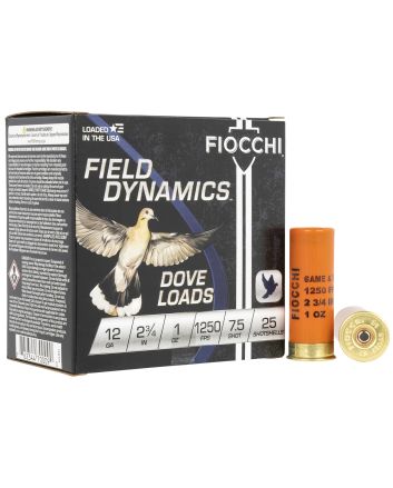 Fiocchi 12GT75 Field Dynamics Dove &amp; Quail 12Gauge 2.75" 1oz 7.5Shot 25 Per Box/10 Case