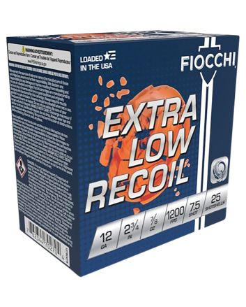 Fiocchi 1278OZ75 Exacta Target Low Recoil Trainer 12Gauge 2.75" 7/8oz 7.5Shot 25 Per Box/10 Case