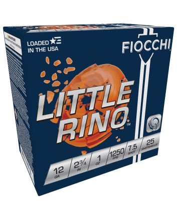 Fiocchi 12TX75 Exacta Target Little Rino 12Gauge 2.75" 1oz 7.5Shot 25 Per Box/10 Case
