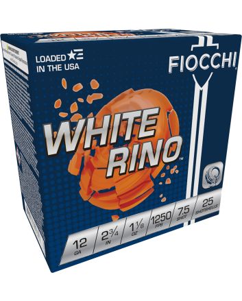 Fiocchi 12WRNO75 Exacta Target White Rino Target 12Gauge 2.75" 1 1/8oz 7.5Shot 25 Per Box/10 Case