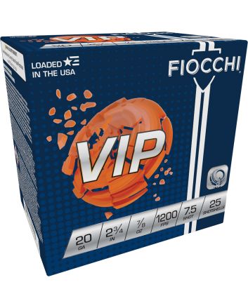Fiocchi 20VIP75 Exacta Target VIP 20Gauge 2.75" 7/8oz 7.5Shot 25 Per Box/10 Case