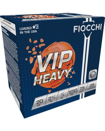Fiocchi 20VIPH75 Exacta Target VIP Heavy 20Gauge 2.75" 7/8oz 7.5Shot 25 Per Box/10 Case