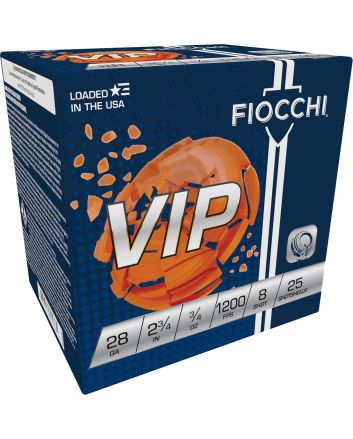 Fiocchi 28VIP8 Exacta Target VIP 28Gauge 2.75" 3/4oz 8Shot 25 Per Box/10 Case