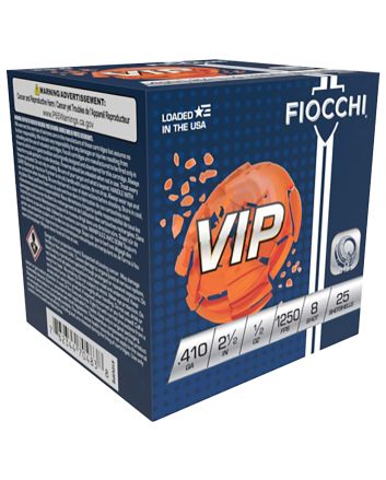 Fiocchi 410VIP8 Exacta Target VIP 410Gauge 2.50" 1/2oz 8Shot 25 Per Box/10 Case
