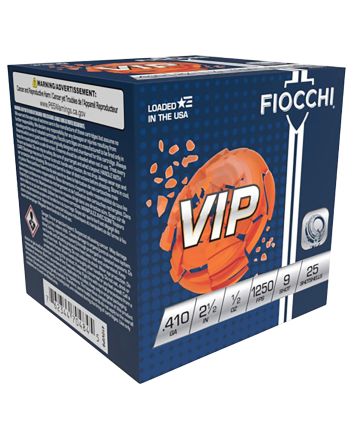 Fiocchi 410VIP9 Exacta Target VIP 410Gauge 2.50" 1/2oz 9Shot 25 Per Box/10 Case