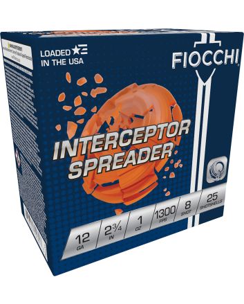 Fiocchi 12CPTR8 Exacta Target Interceptor Spreader 12Gauge 2.75" 1oz 8Shot 25 Per Box/10 Case