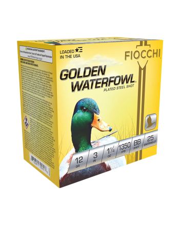 Fiocchi 123SGWBB Golden Waterfowl12Gauge 3" 1 1/4oz BBShot 25 Per Box/10 Case