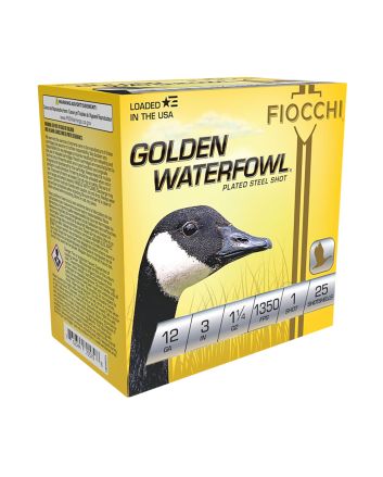 Fiocchi 123SGW1 Golden Waterfowl12Gauge 3" 1 1/4oz 1Shot 25 Per Box/10 Case