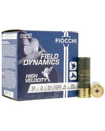 Fiocchi 123HV4 Field Dynamics High Velocity 12Gauge 3" 1 3/4oz 4Shot 25 Per Box/10 Case