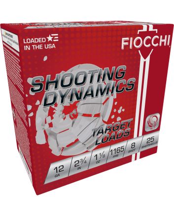 Fiocchi 12SD18L8 Shooting Dynamics Target 12Gauge 2.75" 1 1/8oz 8Shot 25 Per Box/10 Case