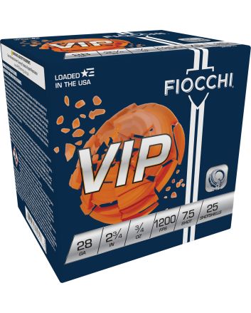 Fiocchi 28VIP75 Exacta Target VIP 28Gauge 2.75" 3/4oz 7.5Shot 25 Per Box/10 Case