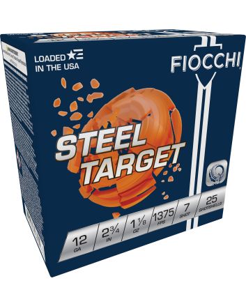 Fiocchi 12S1187 Steel Target12Gauge 2.75" 1 1/8oz 7Shot 25 Per Box/10 Case