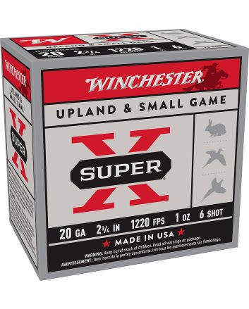Winchester Ammo X206 Super X Heavy Game Load High Brass 20Gauge 2.75" 1oz 6Shot 25 Per Box/10 Case