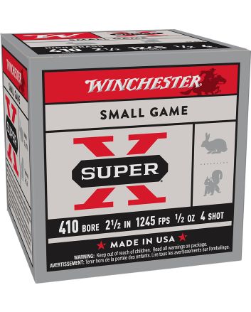 Winchester Ammo X414 Super X Heavy Game Load High Brass 410Gauge 2.50" 1/2oz 4Shot 25 Per Box/10 Case