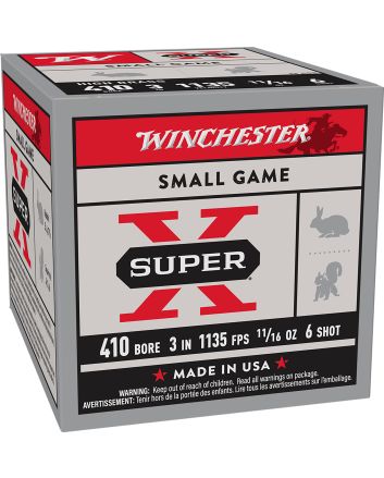 Winchester Ammo X4136 Super X Heavy Game Load High Brass 410Gauge 3" 11/16oz 6Shot 25 Per Box/10 Case