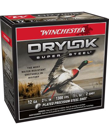 Winchester Ammo XSM122 Drylok Super Steel Magnum 12Gauge 2.75" 1 1/4oz 2Shot 25 Per Box/10 Case