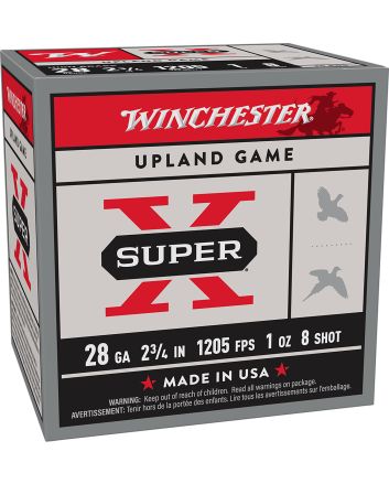 Winchester Ammo X28H8 Super X Heavy Game Load High Brass 28Gauge 2.75" 1oz 8Shot 25 Per Box/10 Case