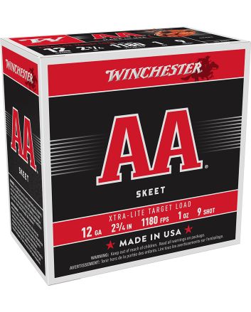 Winchester Ammo AAL129 AA Xtra-Lite 12Gauge 2.75" 1oz 9Shot 25 Per Box/10 Case