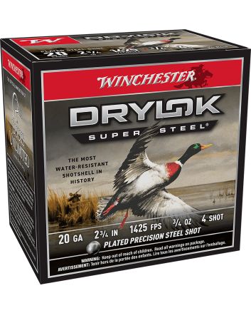 Winchester Ammo XS204 Drylok Super Steel Magnum 20Gauge 2.75" 3/4oz 4Shot 25 Per Box/10 Case