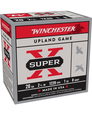 Winchester Ammo X208 Super X Heavy Game Load High Brass 20Gauge 2.75" 1oz 8Shot 25 Per Box/10 Case