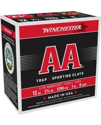Winchester Ammo AAHLA128 AA Lite Handicap Target 12Gauge 2.75" 1oz 8Shot 25 Per Box/10 Case