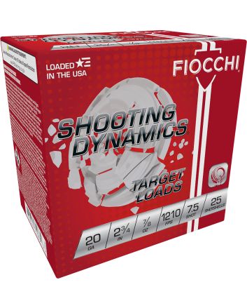 Fiocchi 20SD75 Shooting Dynamics Target 20Gauge 2.75" 7/8oz 7.5Shot 25 Per Box/10 Case
