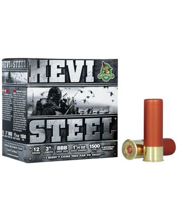 HEVI-Shot HS60888 HEVI-Steel12Gauge 3" 1 1/4oz BBBShot 25 Per Box/10 Case