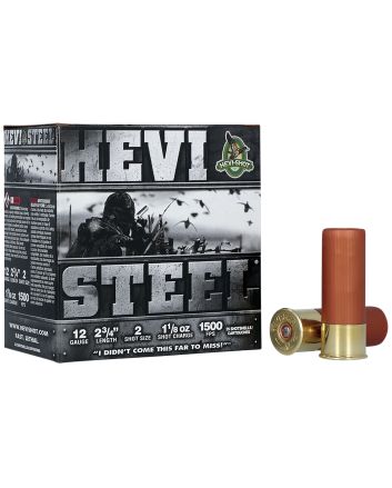 HEVI-Shot HS61222 HEVI-Steel12Gauge 2.75" 1 1/8oz 2Shot 25 Per Box/10 Case