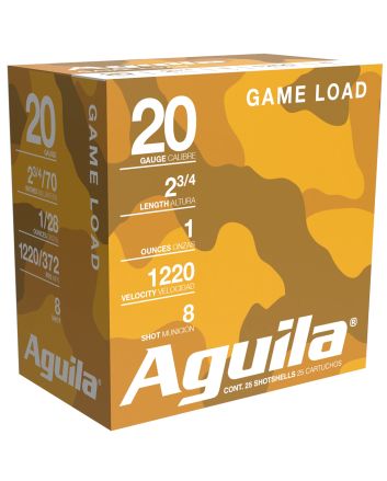 Aguila 1CHB2048 Birdshot High Velocity 20Gauge 2.75" 1oz 8Shot 25 Per Box/10 Case