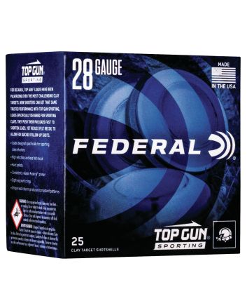 Federal TGS28218 Top Gun28Gauge 2.75" 3/4oz 8Shot 25 Per Box/10 Case