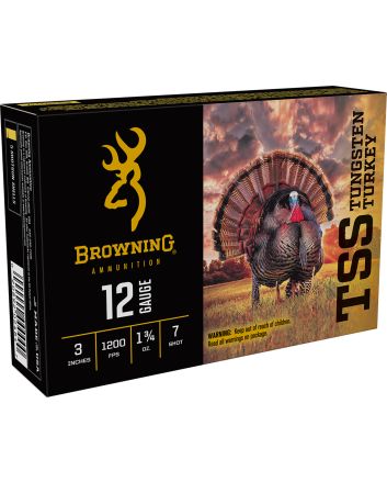 Browning Ammo B193921237 TSS Tungsten Turkey 12Gauge 3" 1 3/4oz Tungsten 7Shot 5 Per Box/10 Case