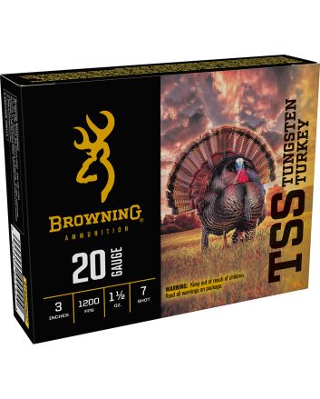 Browning Ammo B193922037 TSS Tungsten Turkey 20Gauge 3" 1 1/2oz Tungsten 7Shot 5 Per Box/10 Case