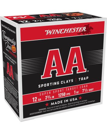 Winchester Ammo AASC12507 AA Super Sport Sporting Clay 12Gauge 2.75" 1oz 7.5Shot 25 Per Box/10 Case