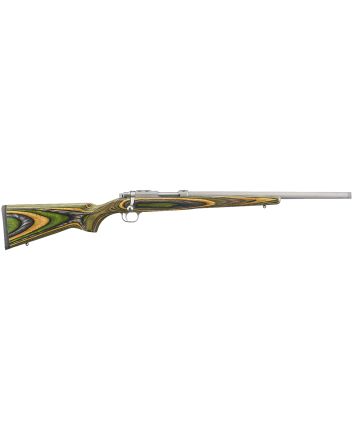 Ruger 7219 77/1717 WSM 6+1 18.50" Threaded Barrel, Matte Stainless Steel, Integral Scope Mounts On Solid Steel Receiver, Green Mountain Laminate Stock