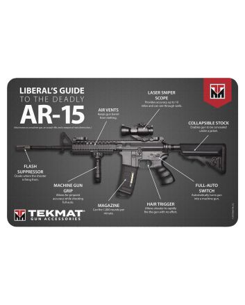 TekMat TEKR17AR15MEDIA Liberal's Guide To The AR-15 Cleaning Mat Multi-Color Rubber 11"x17" AR-15 Diagram