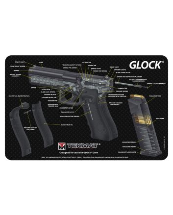 TekMat TEKR17GLOCKCACleaning Mat Multi-Color Rubber 11"x17" Glock 3D Cutaway