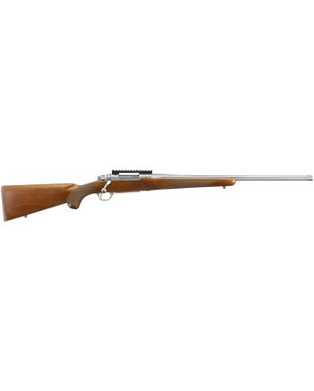 Ruger 57104 Hawkeye Hunter Full Size 6.5 Creedmoor 4+1 22" Satin Stainless Steel Threaded Barrel, Picatinny Rail Steel Receiver, Fixed American Walnut w/Pistol Grip Stock