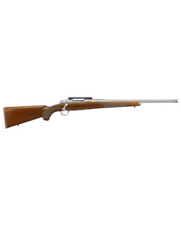 Ruger 57107 Hawkeye Hunter Full Size 308 Win 4+1 20"Satin Stainless Steel Threaded Barrel, Picatinny Rail Steel Receiver, Fixed American Walnut w/Pistol Grip Stock