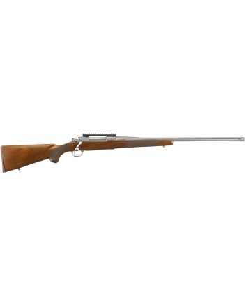 Ruger 57108 Hawkeye Hunter Full Size 30-06 Springfield 4+1 22" Satin Stainless Steel Threaded Barrel, Picatinny Rail Steel Receiver, Fixed American Walnut w/Pistol Grip Stock
