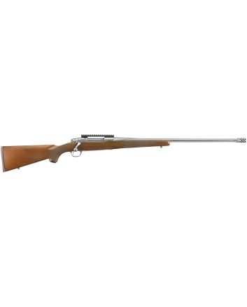 Ruger 57109 Hawkeye Hunter Full Size 300 Win Mag 3+1 24" Satin Stainless Steel Threaded Barrel, Picatinny Rail Steel Receiver, Fixed American Walnut w/Pistol Grip Stock