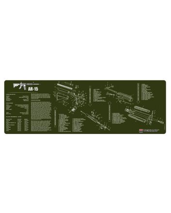TekMat TEKR36AR15OD AR-15 Cleaning Mat OD Green Rubber 12"x36" AR-15 Parts Diagram