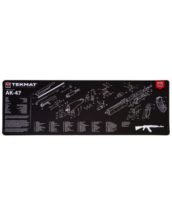 TekMat TEKR44AK47 AK-47 Ultra 44 Cleaning Mat Black/White Rubber 15"x44" AK-47 Parts Diagram