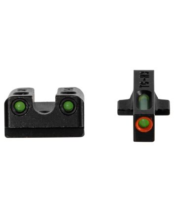 TruGlo TG13SG4PC TFX ProBlack | Green Tritium &amp; Fiber Optic Orange Outline Front Sight Green Tritium &amp; Fiber Optic Rear Sight