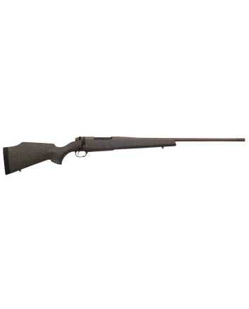 Weatherby MWL01N65RWR6B Mark V Weathermark LT 6.5 Wthby RPM 4+1 24" Barrel/Rec. w/Flat Dark Earth Cerakote Finish, Flat Dark Earth Speckled Green Fixed Monte Carlo Fiberglass Stock