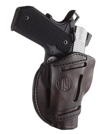 1791 Gunleather 3WH1SBRA 3-WayIWB/OWB Size 01 Signature Brown Leather Belt Loop Fits 1911 3-4" Ambidextrous Hand