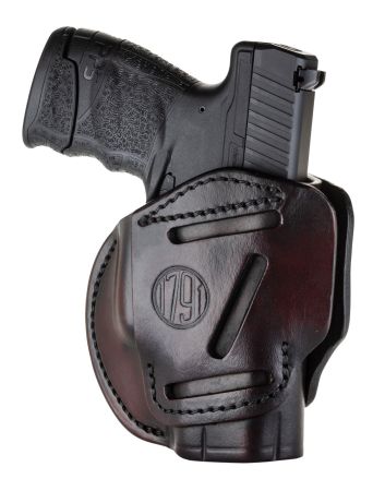 1791 Gunleather 3WH3SBRA 3-WayIWB/OWB Size 03 Signature Brown Leather Belt Loop Compatible w/ Glock 26 Compatible w/ Ruger LC9 Compatible w/ S&amp;W M&amp;P Shield Ambidextrous Hand