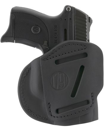 1791 Gunleather 4WH4SBLL 4-WayIWB/OWB Size 04 Stealth Black Leather Belt Clip Compatible w/Glock 26/Springfield XD/XDS/S&amp;W M&amp;P Shield Plus Left Hand