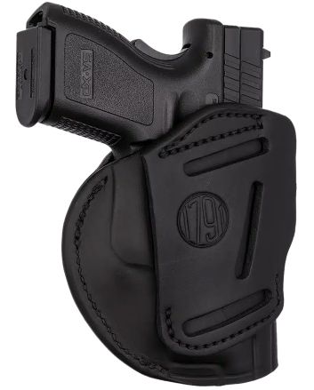 1791 Gunleather 4WH5SBLL 4-WayIWB/OWB 05 Stealth Black Leather Belt Clip Fits S&amp;W M&amp;P/Springfield XD/Glock 17/HK VP9 Left Hand