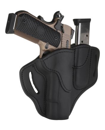 1791 Gunleather BH1M1SBLR BH1M1 Combo OWB 01 Stealth Black Leather Belt Slide Fits 4-5" 1911
