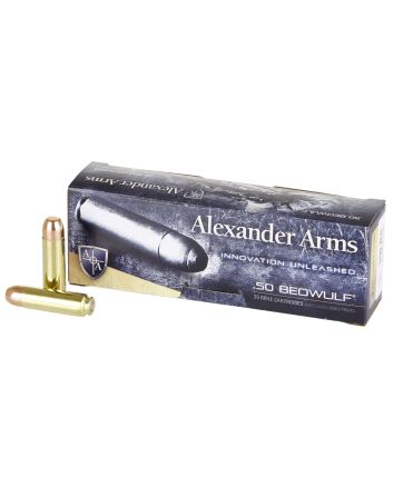 Alexander Arms AB350RSBOX Round Shoulder50Beowulf 350gr Flat Point 20 Per Box/10 Case
